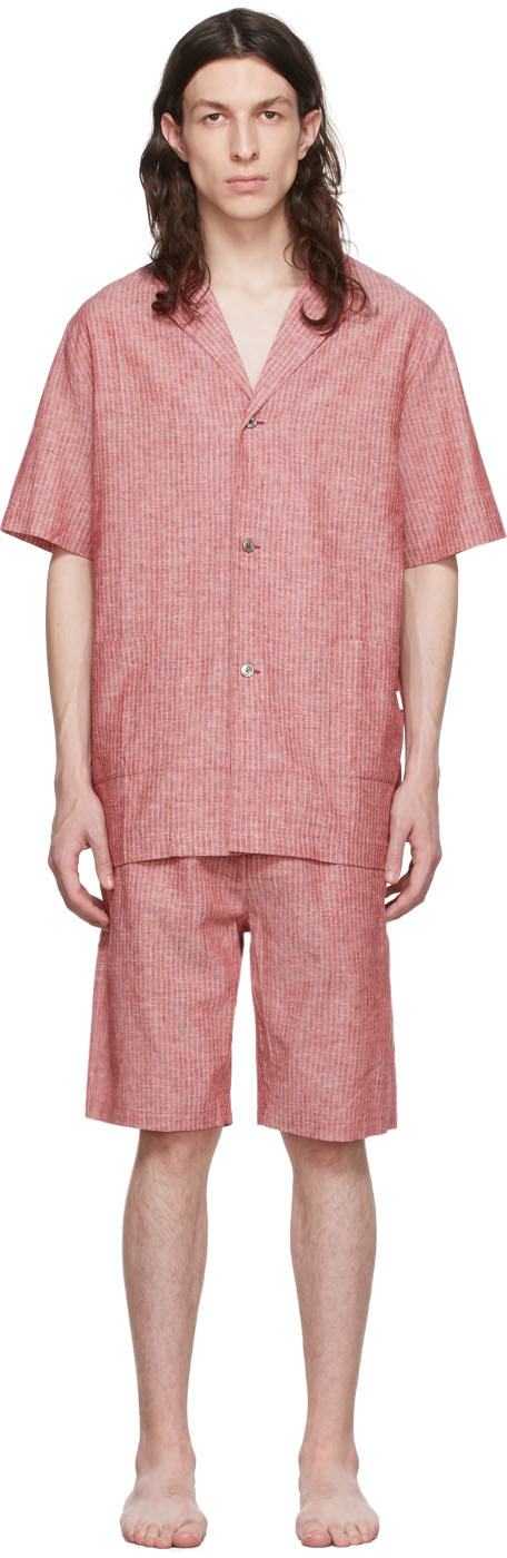 Paul Smith Burgundy Linen Pyjama Set