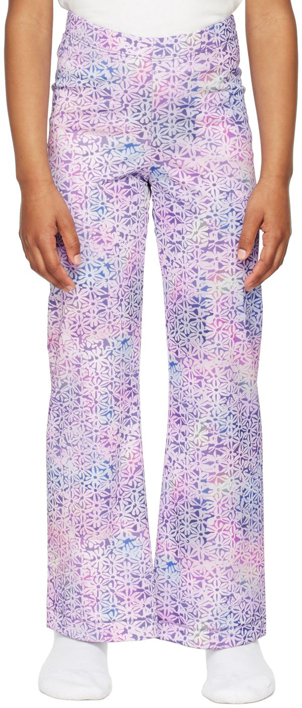 Erl Kids Purple Floral Lounge Pants In Floral