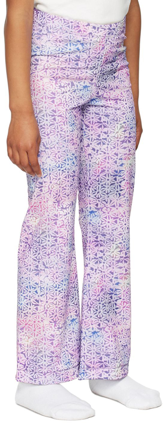Erl Kids Purple Floral Lounge Pants In Floral