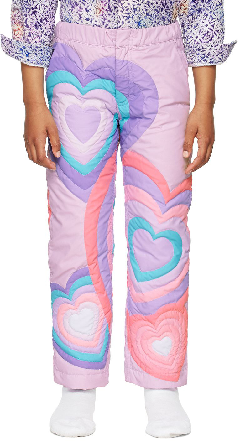 Erl Kids Purple Down Hearts Trousers In Purple