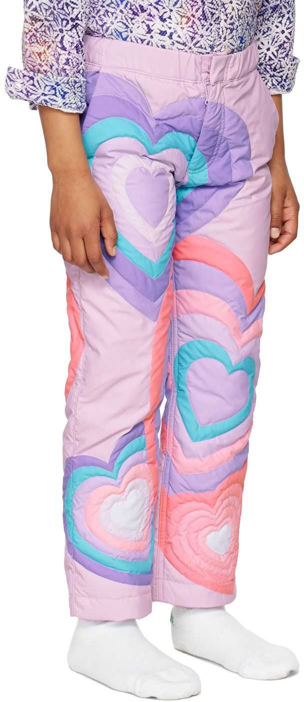 Erl Kids Purple Down Hearts Trousers In Purple