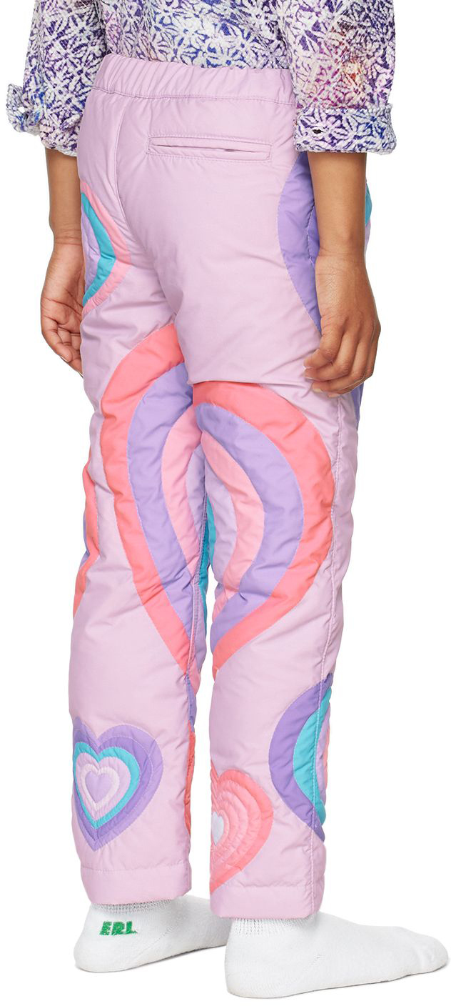 Erl Kids Purple Down Hearts Trousers In Purple