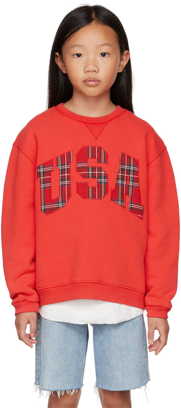 Shop Erl Kids Red Usa Sweatshirt