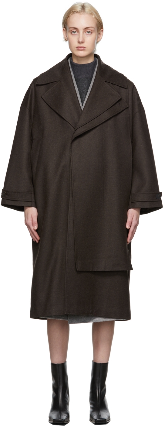 Oct31 Brown Wool Panel Coat