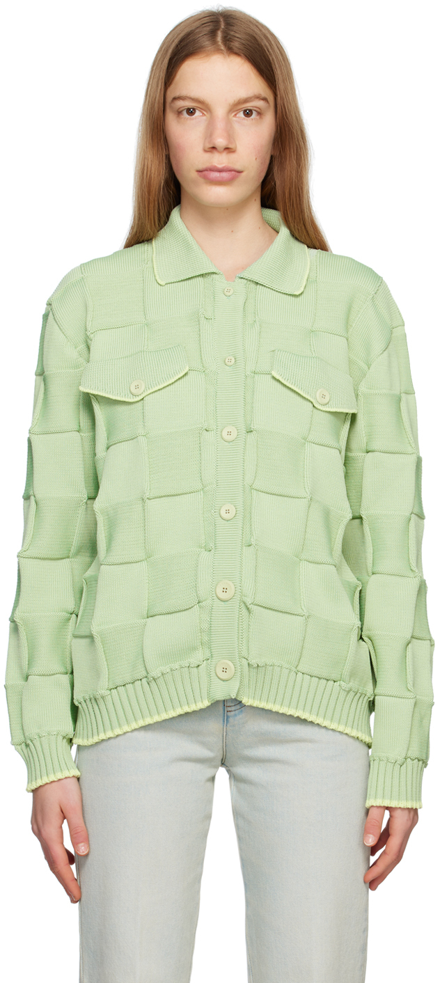 Green Check Cardigan