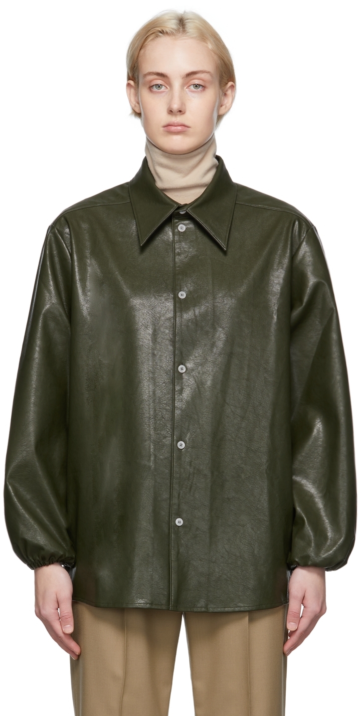 Oct31 Green Faux-Leather Daily Shirt