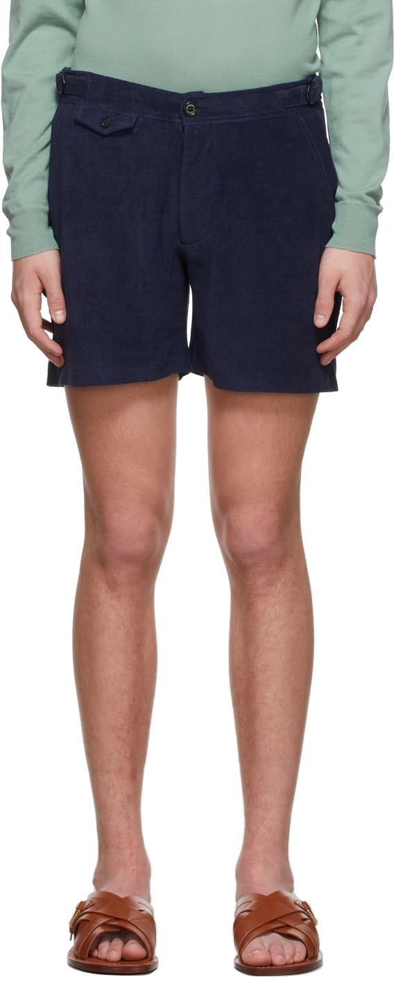 Navy Terrycloth Shorts