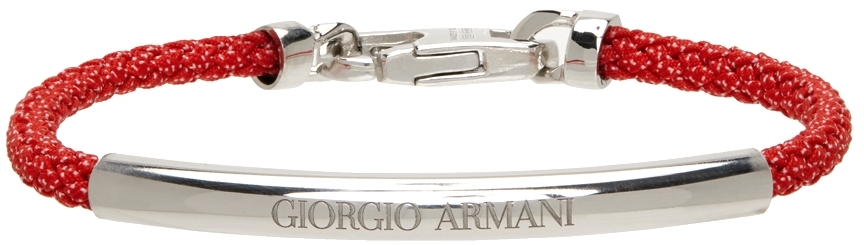 Giorgio Armani Red Braided Bracelet