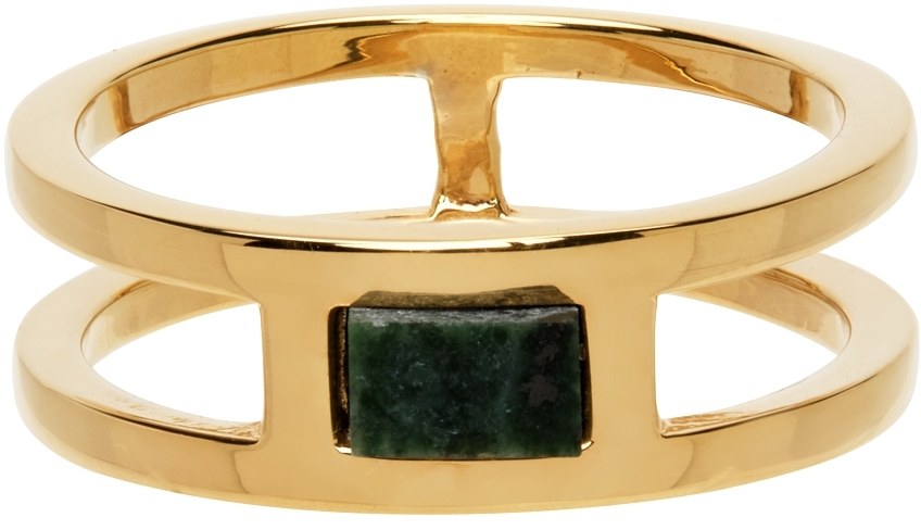 Gold Marble Double Ring Ssense Uomo Accessori Gioielli Anelli 