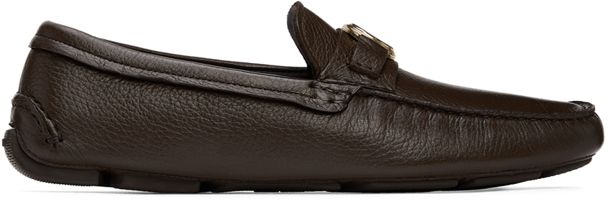 Brown Leather Driving Loafers