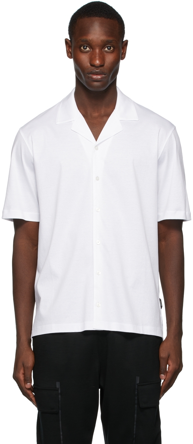 Z Zegna White Cotton Short Sleeve Shirt