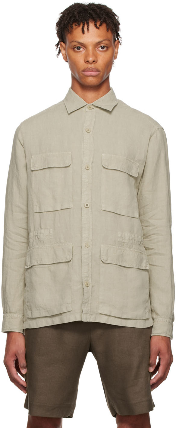 Z Zegna: Gray Linen Shirt | SSENSE