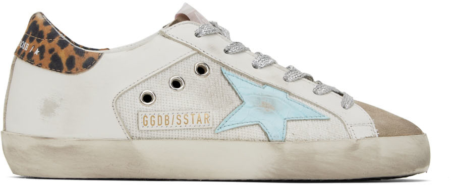 Golden Goose White Super-Star Double Quarter Low-Top Sneakers