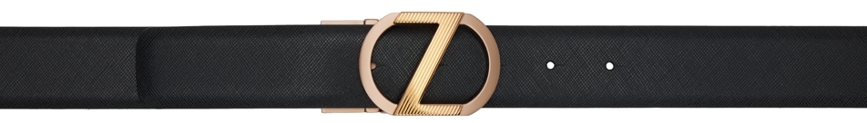 Ermenegildo Zegna: Black Z Logo Belt | SSENSE Canada