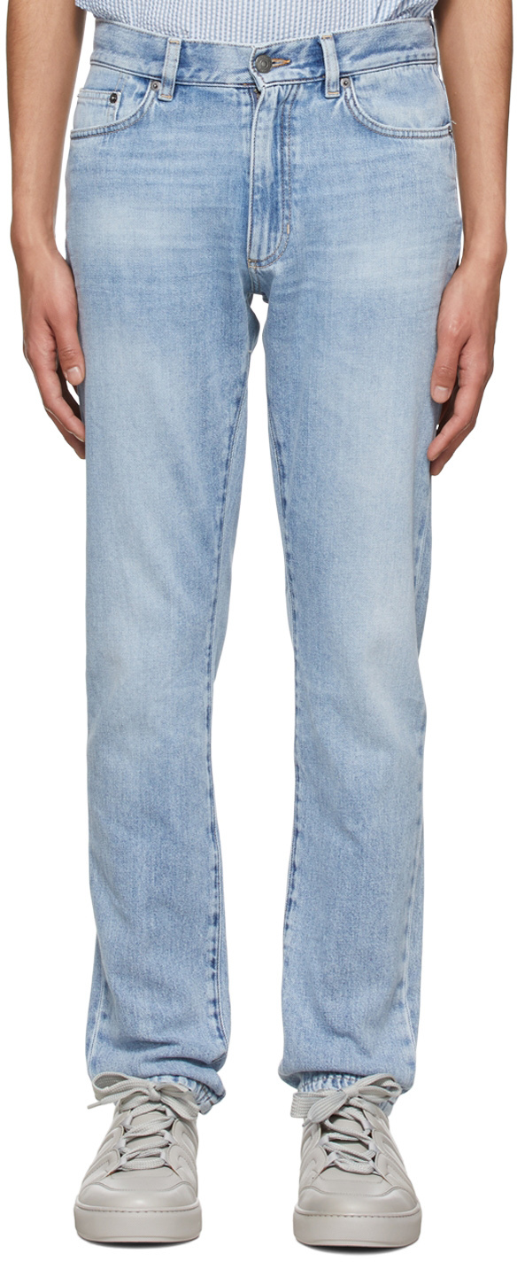 Ermenegildo Zegna Blue Five-Pocket Slim Jeans