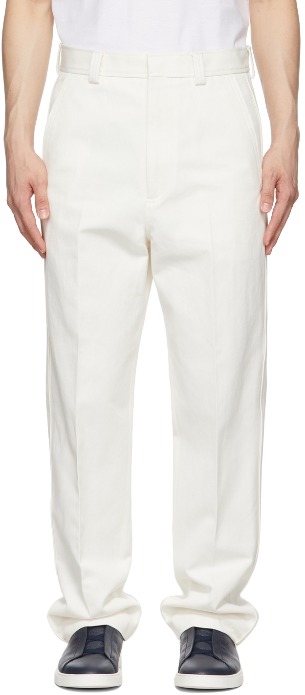 Ermenegildo Zegna White Cotton Trousers