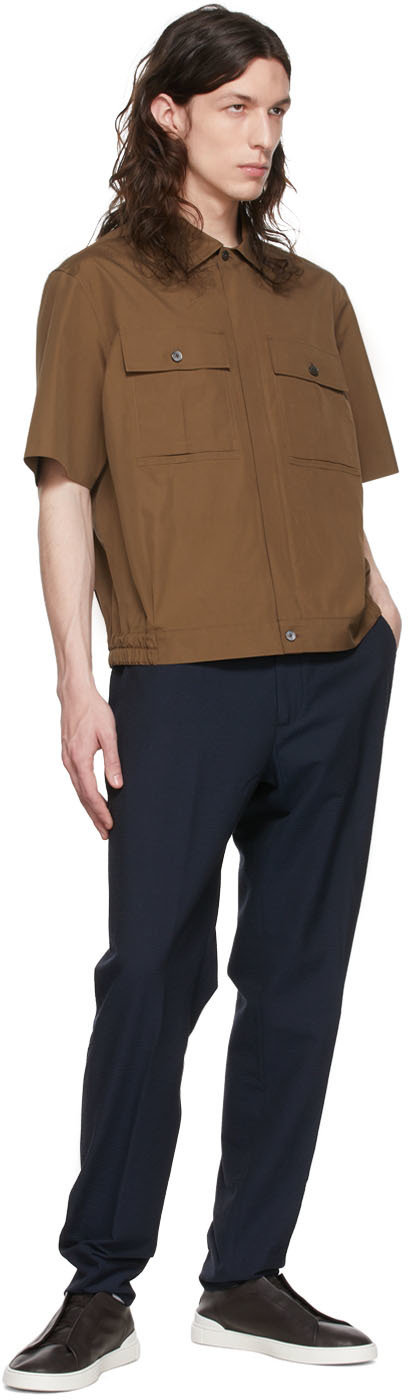 Ermenegildo Zegna カーキ コットン シャツ