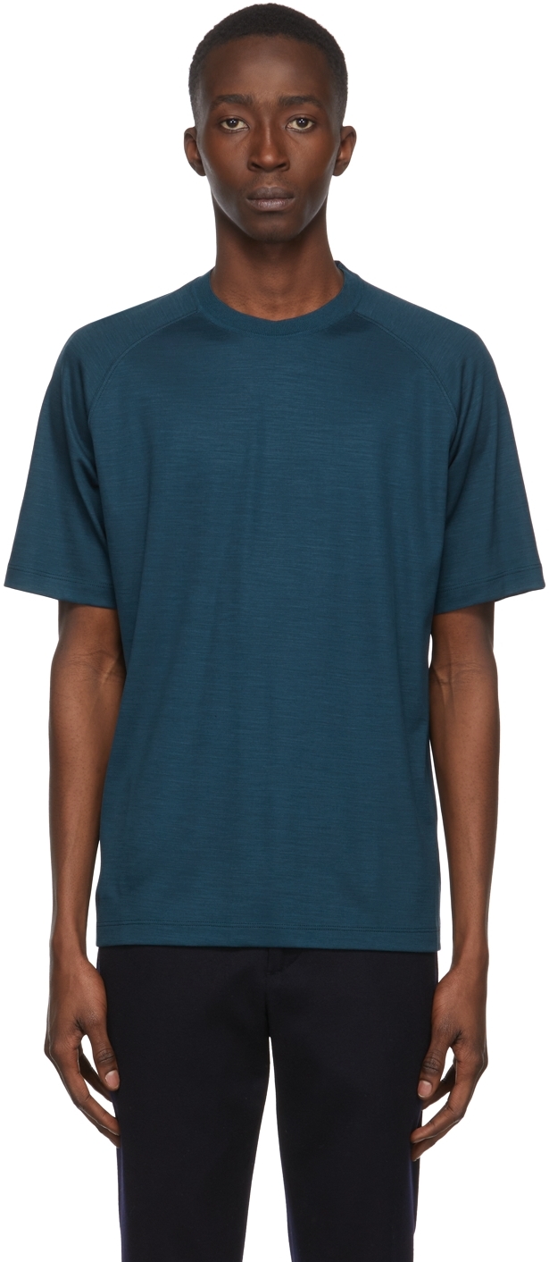 Ermenegildo Zegna Blue Wool T-Shirt