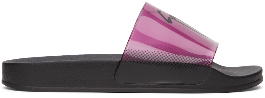 Giuseppe Zanotti Purple & Black Laburlin Transparent Pool Slides