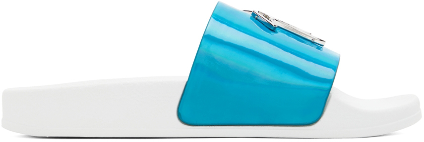 Giuseppe Zanotti Blue & White New Laburela Pool Slides