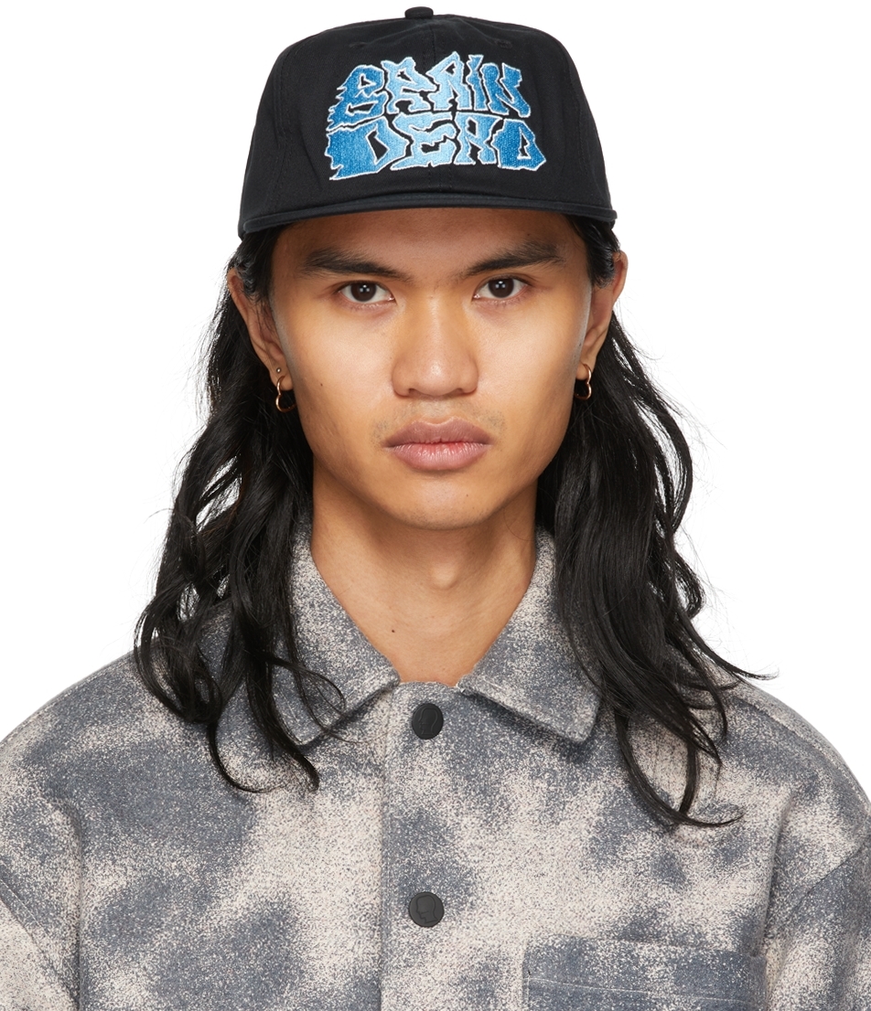 Black Twill Prehistoric 6-Panel Cap by 