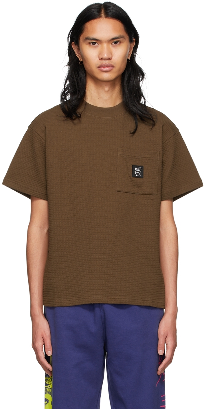 Brown Mini Waffle T-Shirt by Brain Dead 