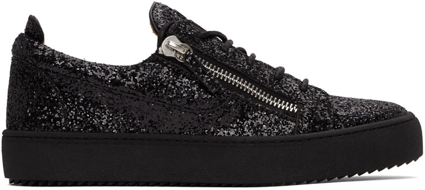 black glitter giuseppe sneakers