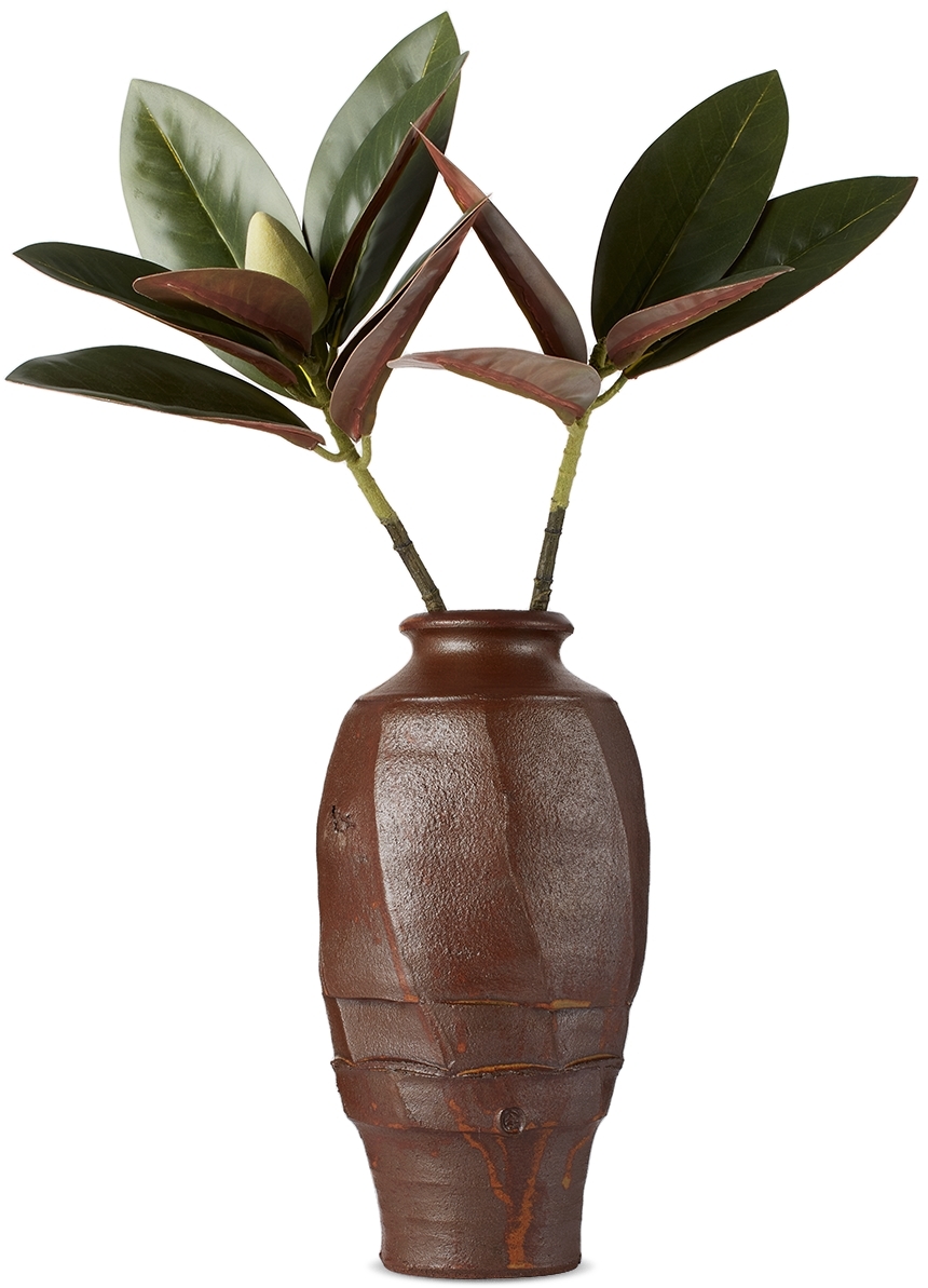 ADAM ROSS CERAMICS RED COLLAPSING VASE