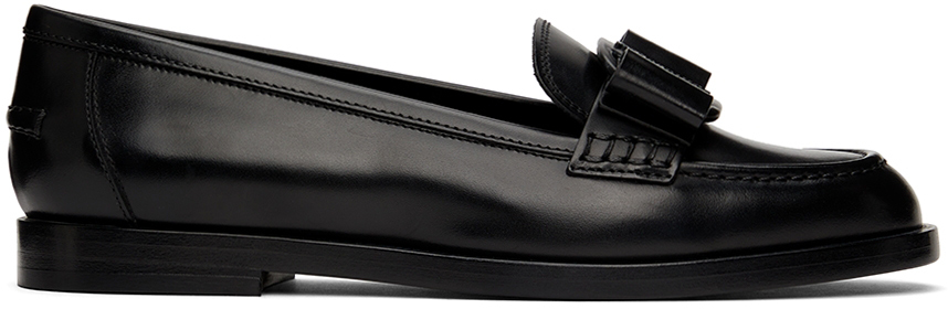 Salvatore Ferragamo Black Leather Viva Loafers