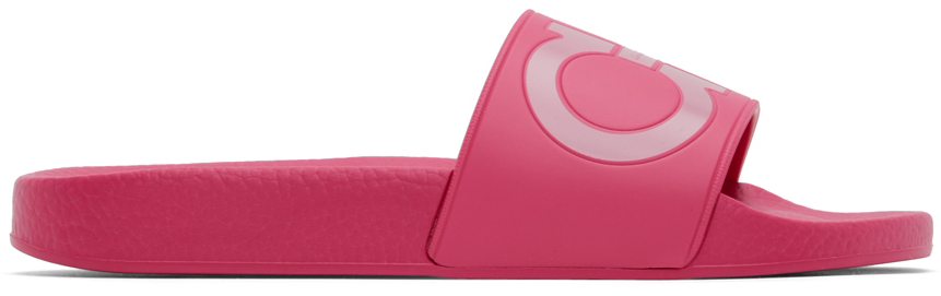 Salvatore Ferragamo Pink Gancini Slide Sandals