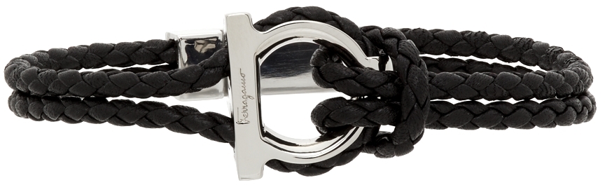 SSENSE Men Accessories Jewelry Bracelets Black Braided G Frame Bracelet 
