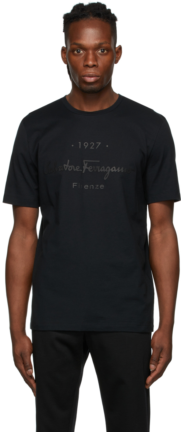 Salvatore Ferragamo Black 1927 Logo T-Shirt