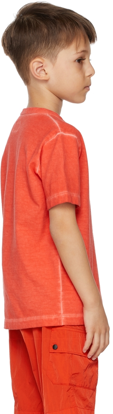 C.p. Company Kids Red Jersey Logo T-shirt In 455 Fiery R