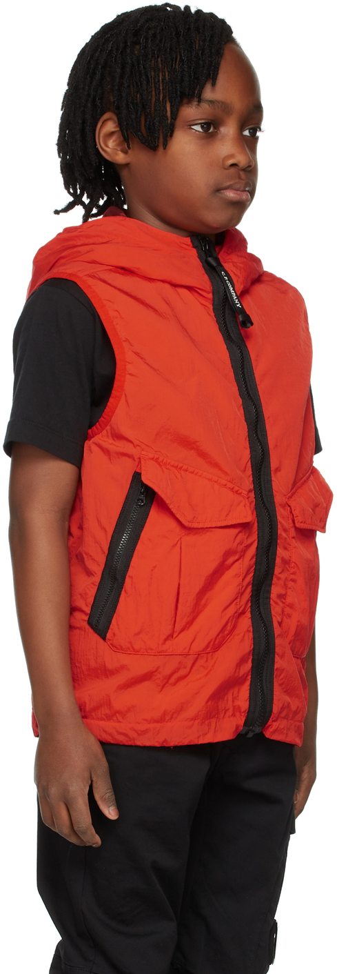 C.p. Company Kids Orange Cr-l Goggle Vest In 455 Fiery Red