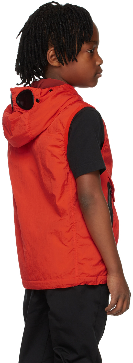 C.p. Company Kids Orange Cr-l Goggle Vest In 455 Fiery Red