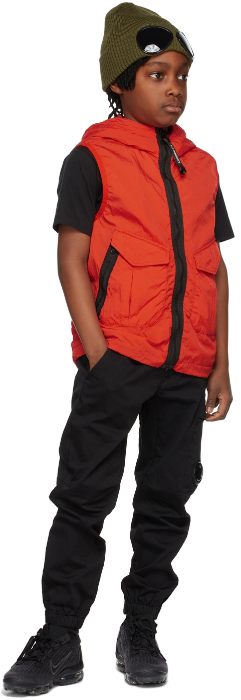 C.p. Company Kids Orange Cr-l Goggle Vest In 455 Fiery Red