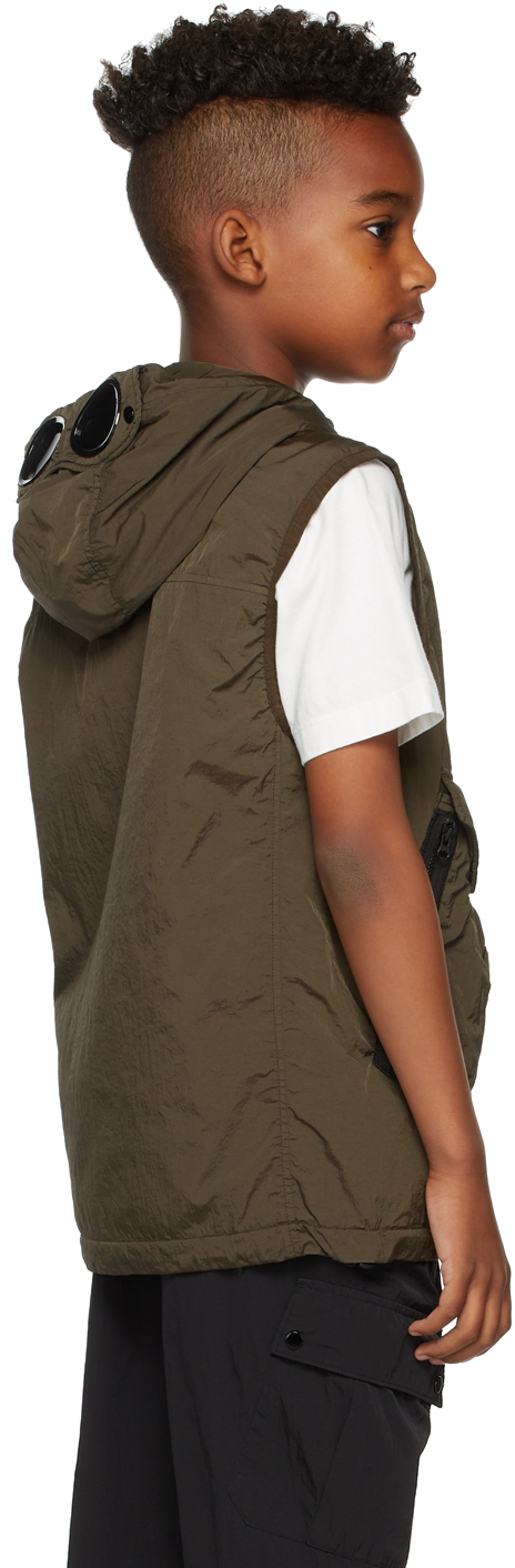 C.p. Company Kids Green Cr-l Goggle Vest In 683 Ivy Green