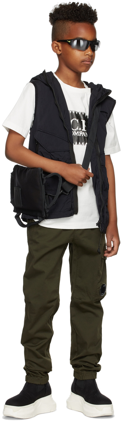 C.p. Company Kids Black Cr-l Goggle Vest In 888 Total Eclipse