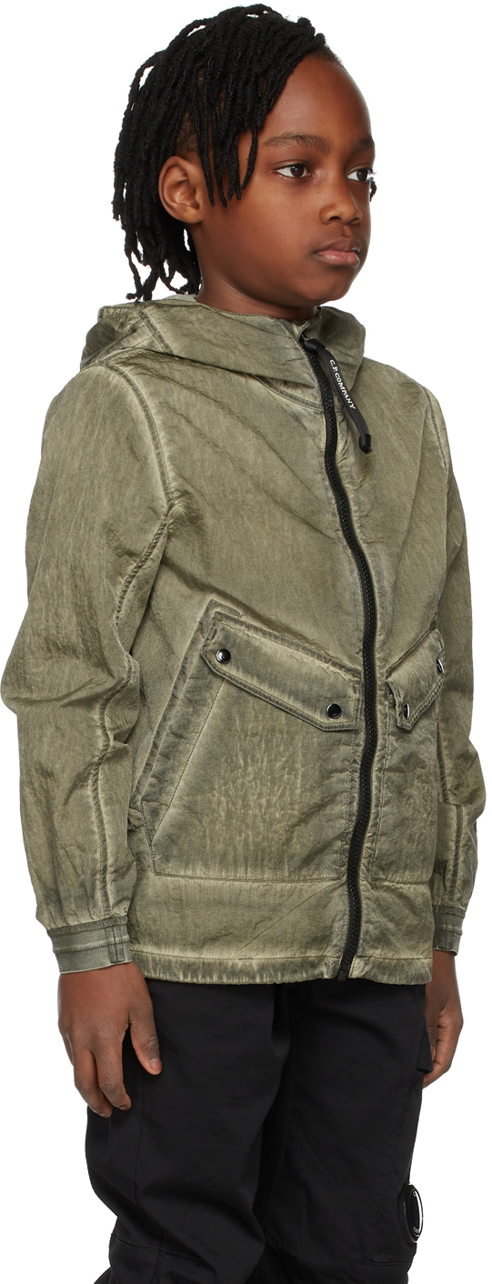 C.p. Company Kids Green M.t.t.n. I.c.e. Goggle Jacket In 683 Ivy Green