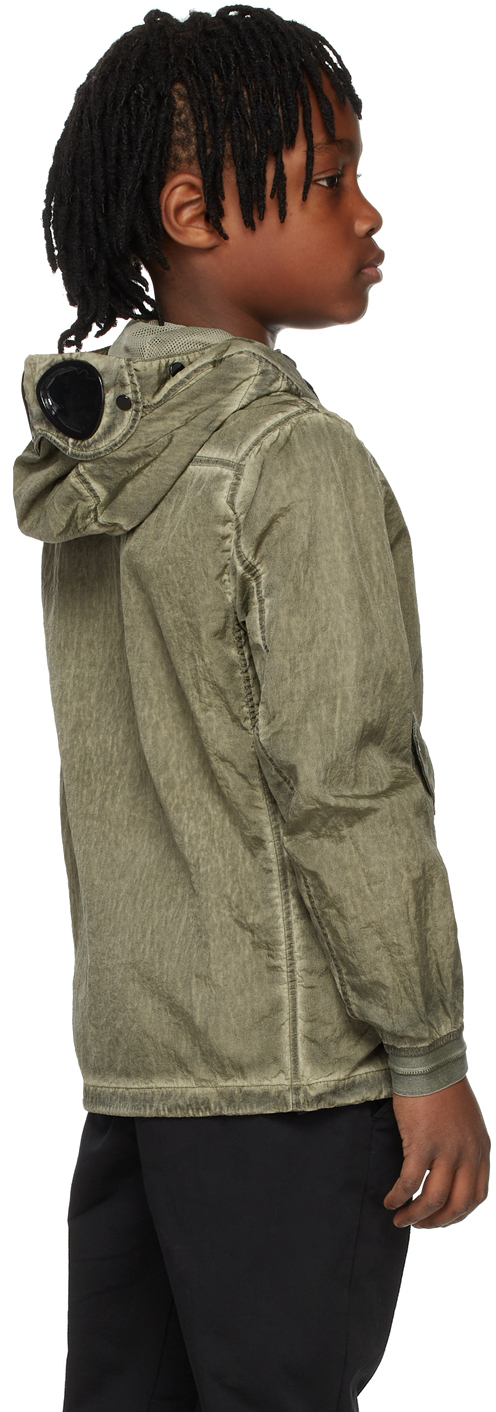 C.p. Company Kids Green M.t.t.n. I.c.e. Goggle Jacket In 683 Ivy Green