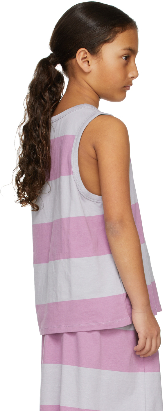 Main Story Kids Purple & Grey Dapple Stripe Tank Top In Ms063dapplestripe