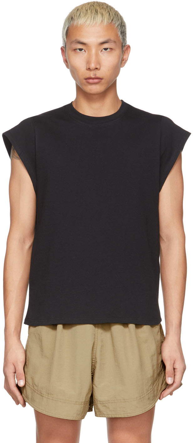 black cutoff shirt