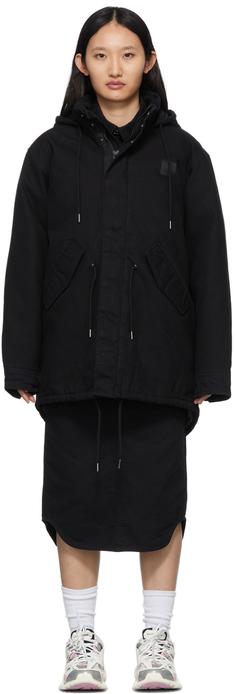 Wardrobe NYC Cotton Wip Parka in Black Womens Clothing Coats Parka coats 