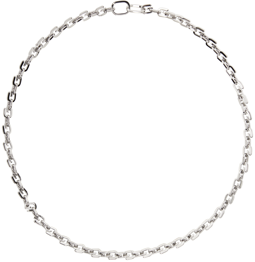 Givenchy: Silver X Small G Link Necklace | SSENSE