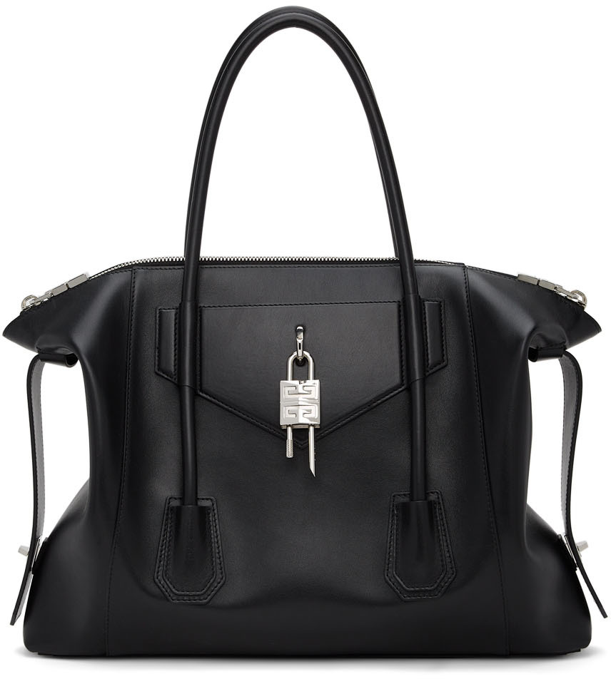 Givenchy Black Medium Antigona Soft Lock Shoulder Bag