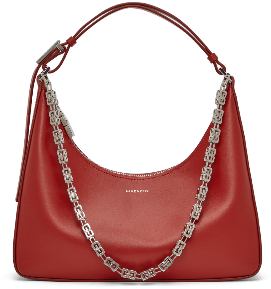 Givenchy Red Small Moon Cut Out Shoulder Bag