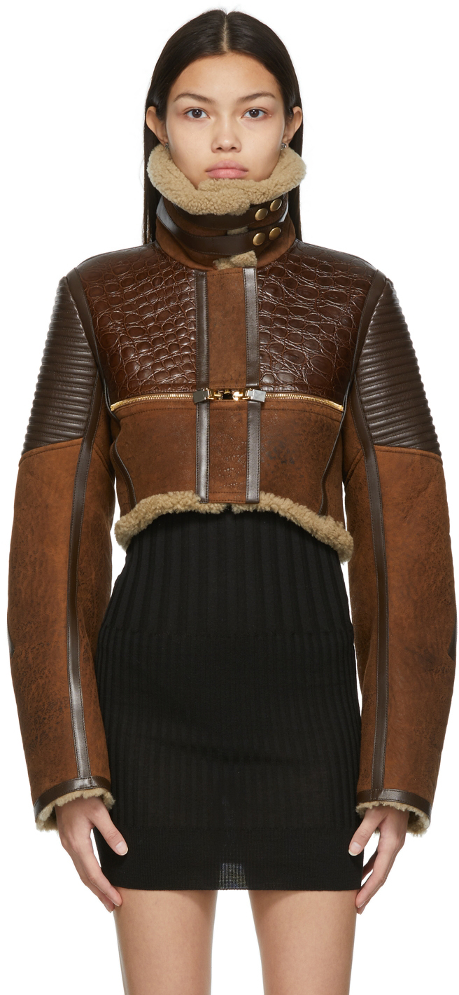 Givenchy Brown Shearling Biker Jacket