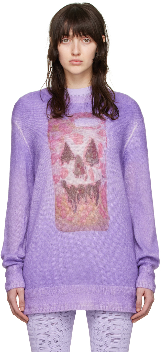 Shop Givenchy Purple Josh Smith Edition Mohair Sweater In 541