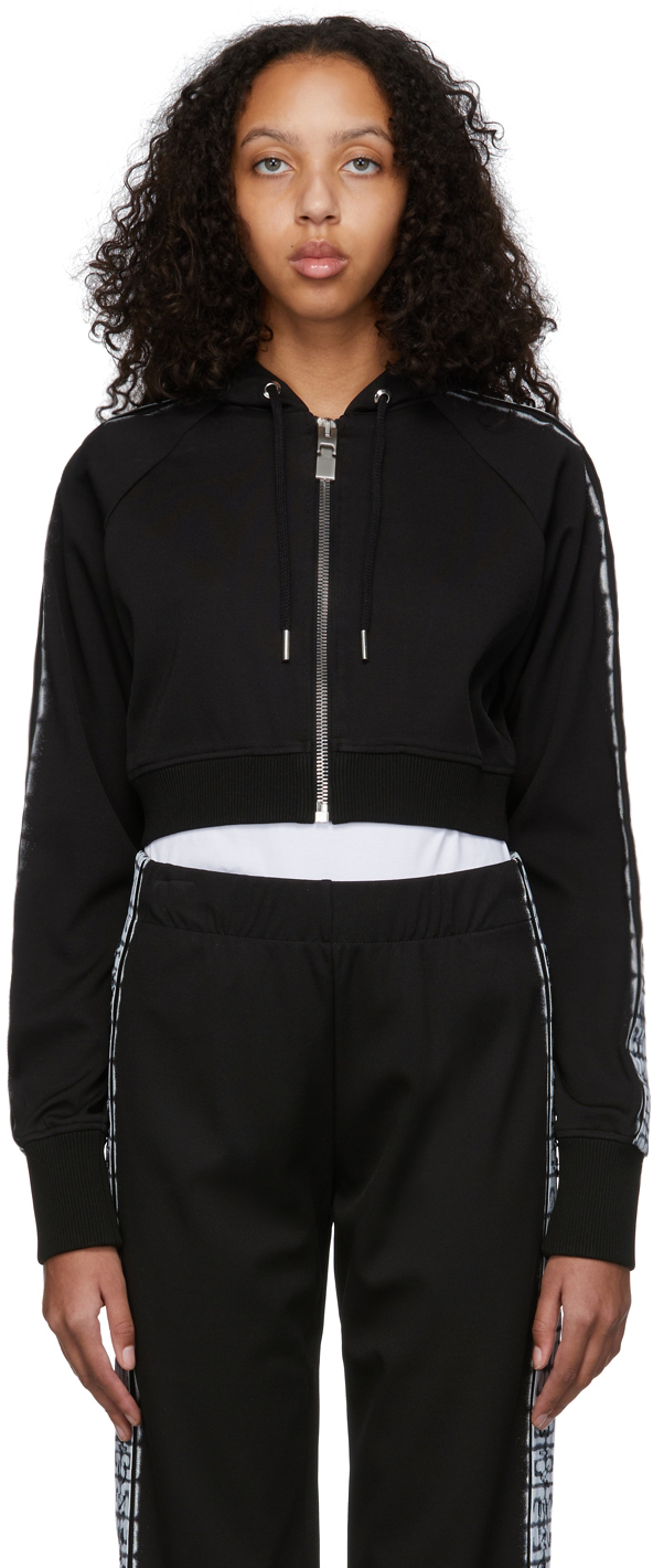 Givenchy: Black Chito Edition 4G Tag Cropped Zip Hoodie | SSENSE