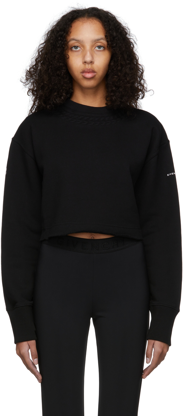 Black Embossed Chain Collar Sweatshirt